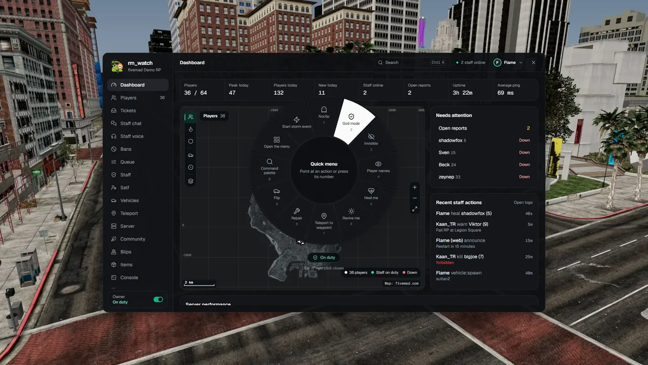 The quick menu wheel